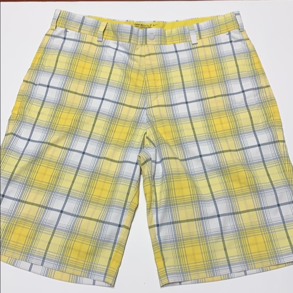 yellow plaid shorts